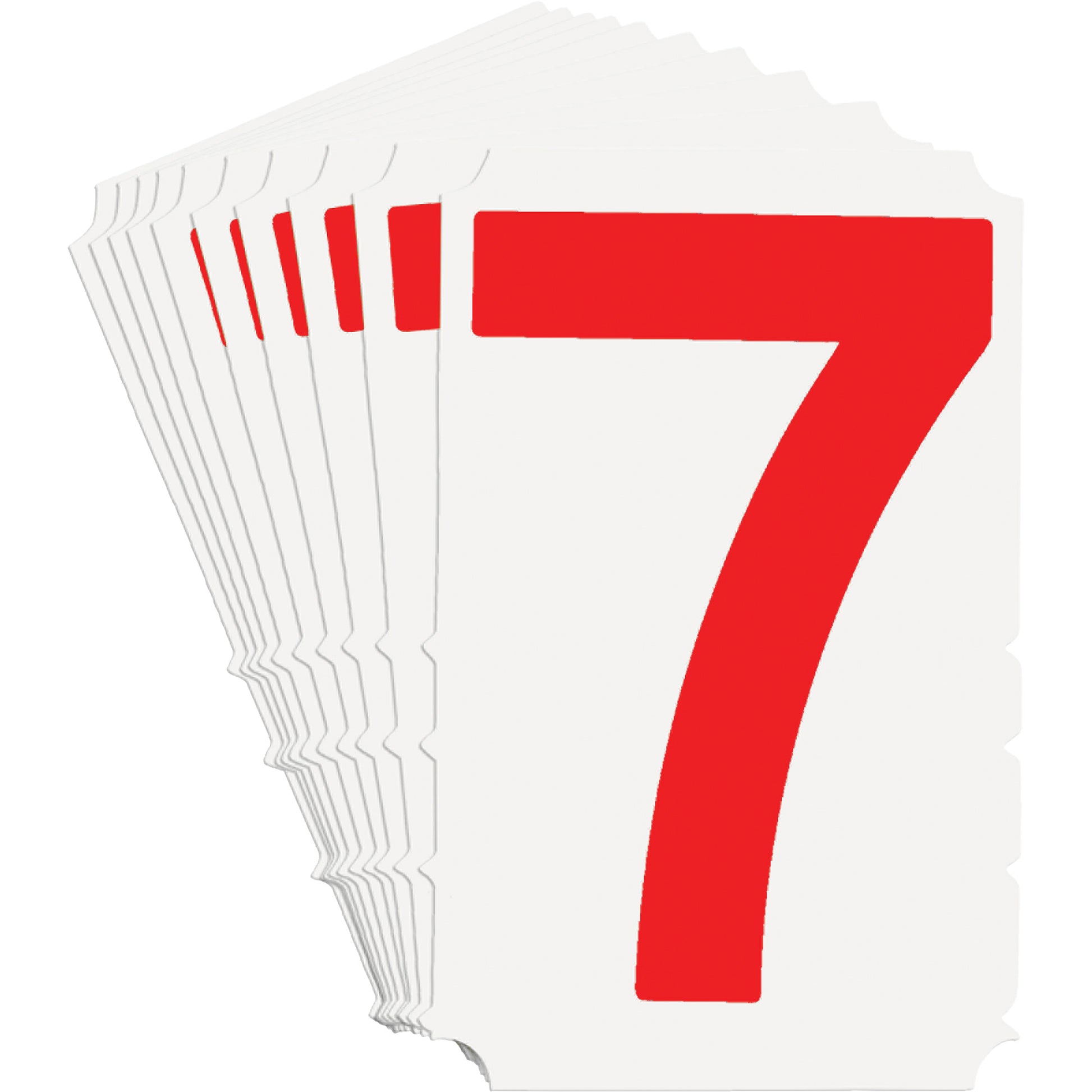 Brady Quick-Align® Individual Gothic Number and Letter Labels, 7, 4" H, Red