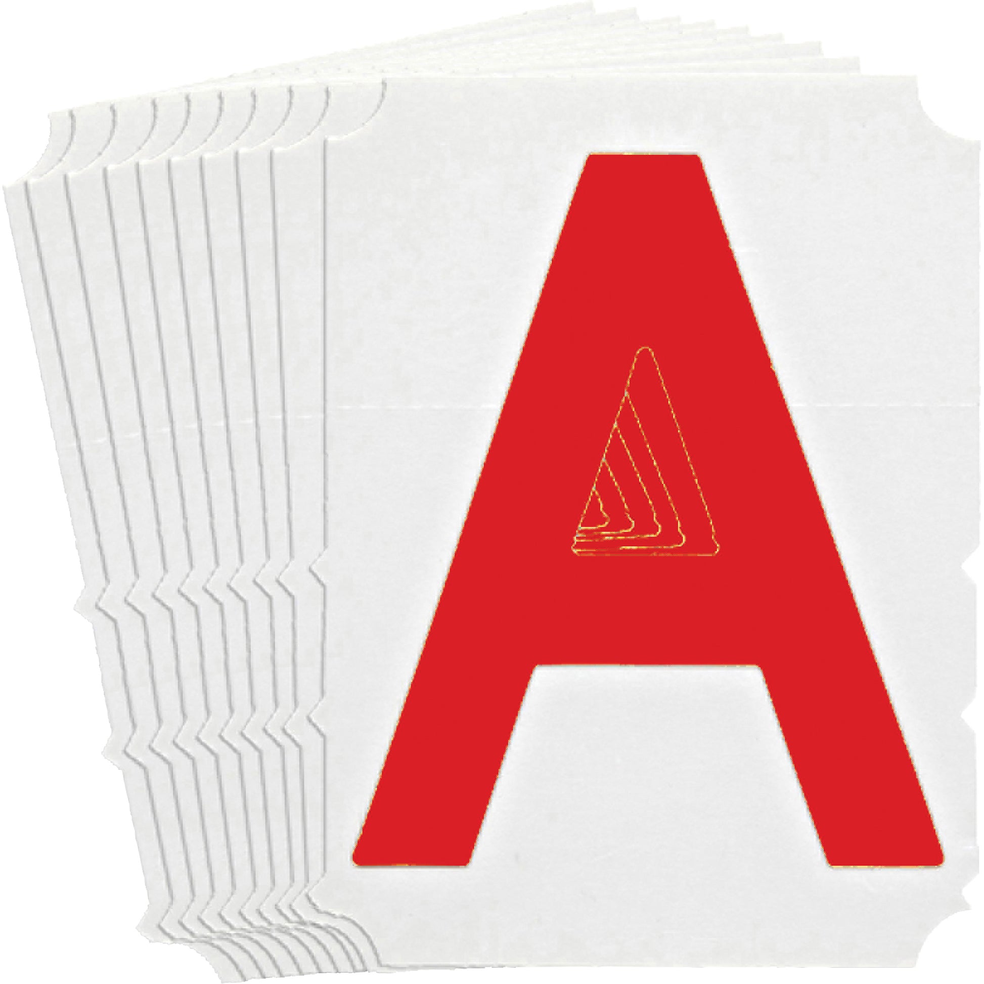 Brady Quick-Align® Individual Gothic Number and Letter Labels, A, 4" H, Red