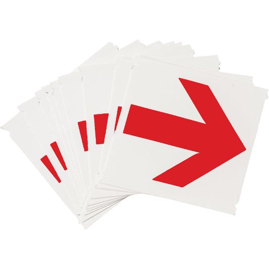 Brady Quick-Align® Individual Gothic Number and Letter Labels, Arrow Symbol, 4" H, Red