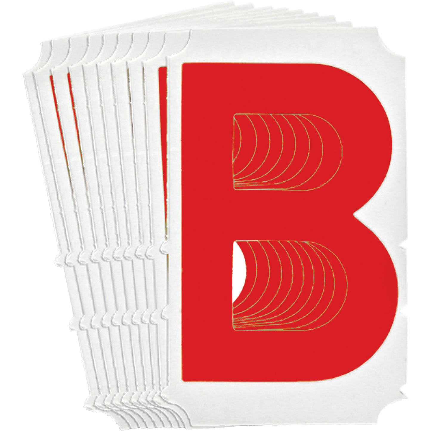 Brady Quick-Align® Individual Gothic Number and Letter Labels, B, 4" H, Red