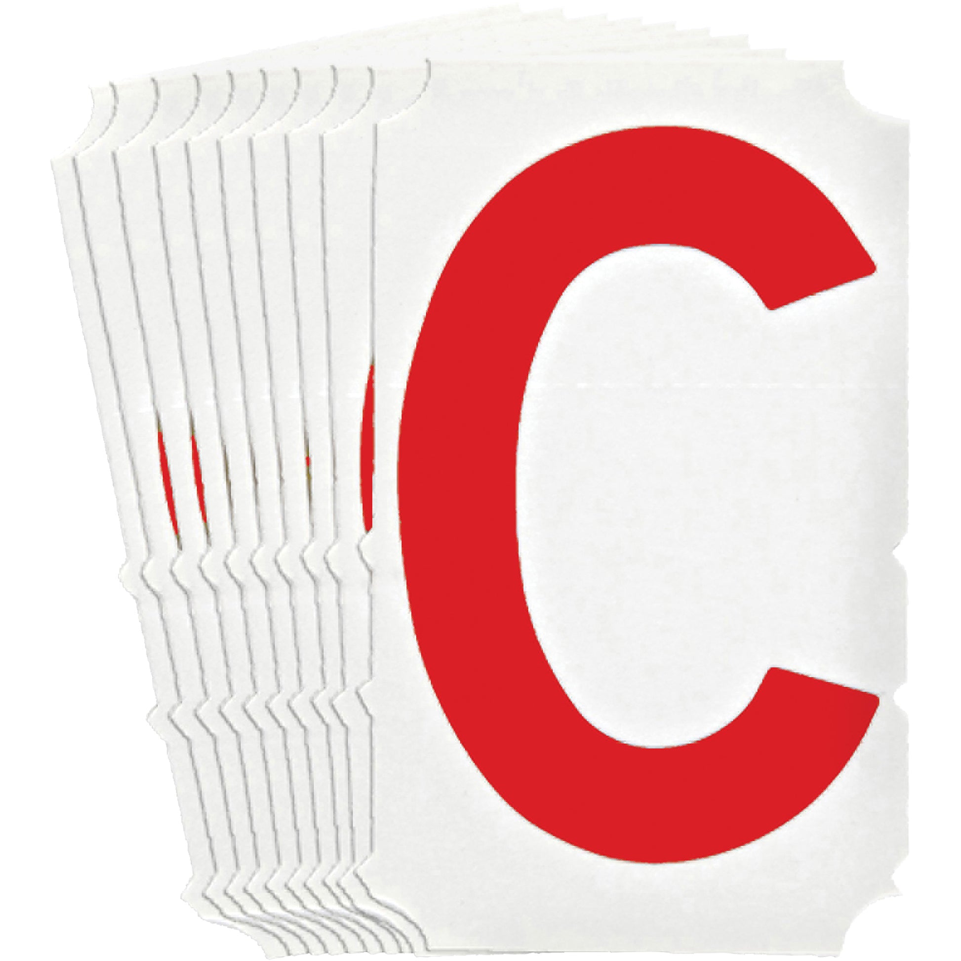 Brady Quick-Align® Individual Gothic Number and Letter Labels, C, 4" H, Red