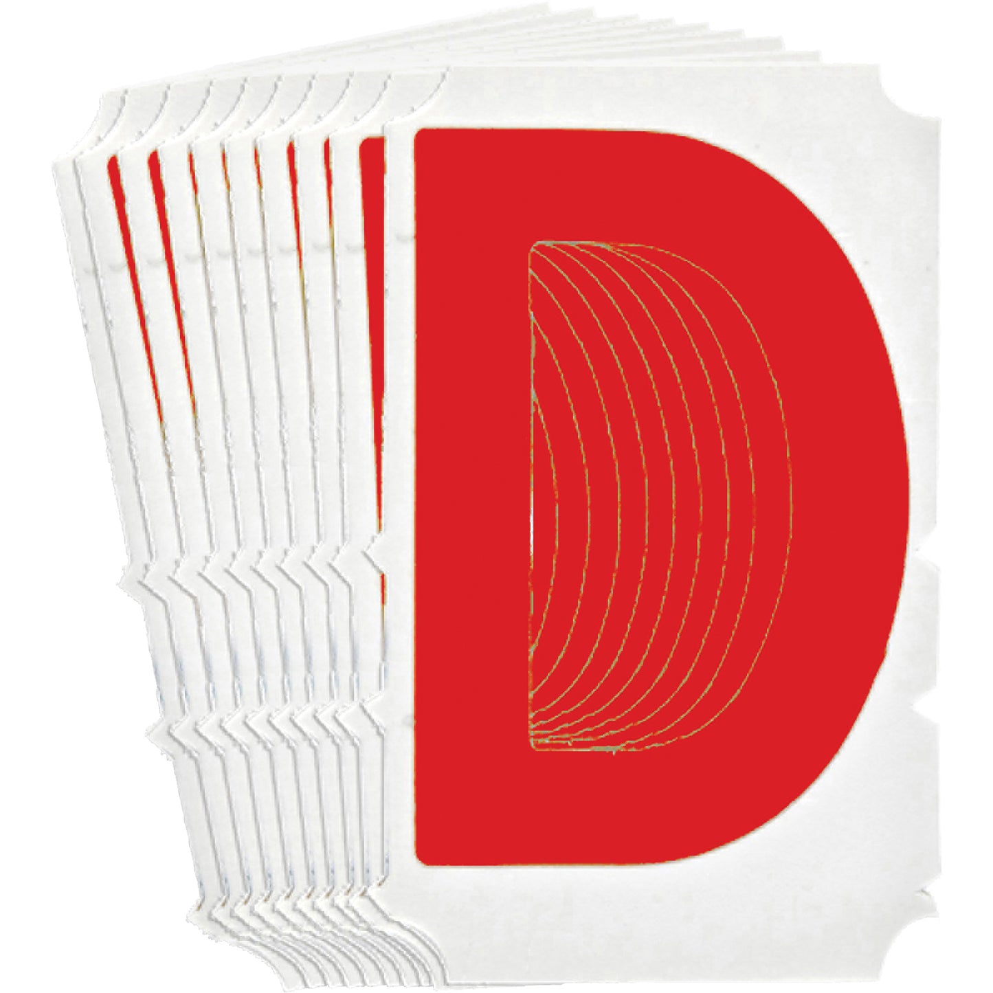 Brady Quick-Align® Individual Gothic Number and Letter Labels, D, 4" H, Red