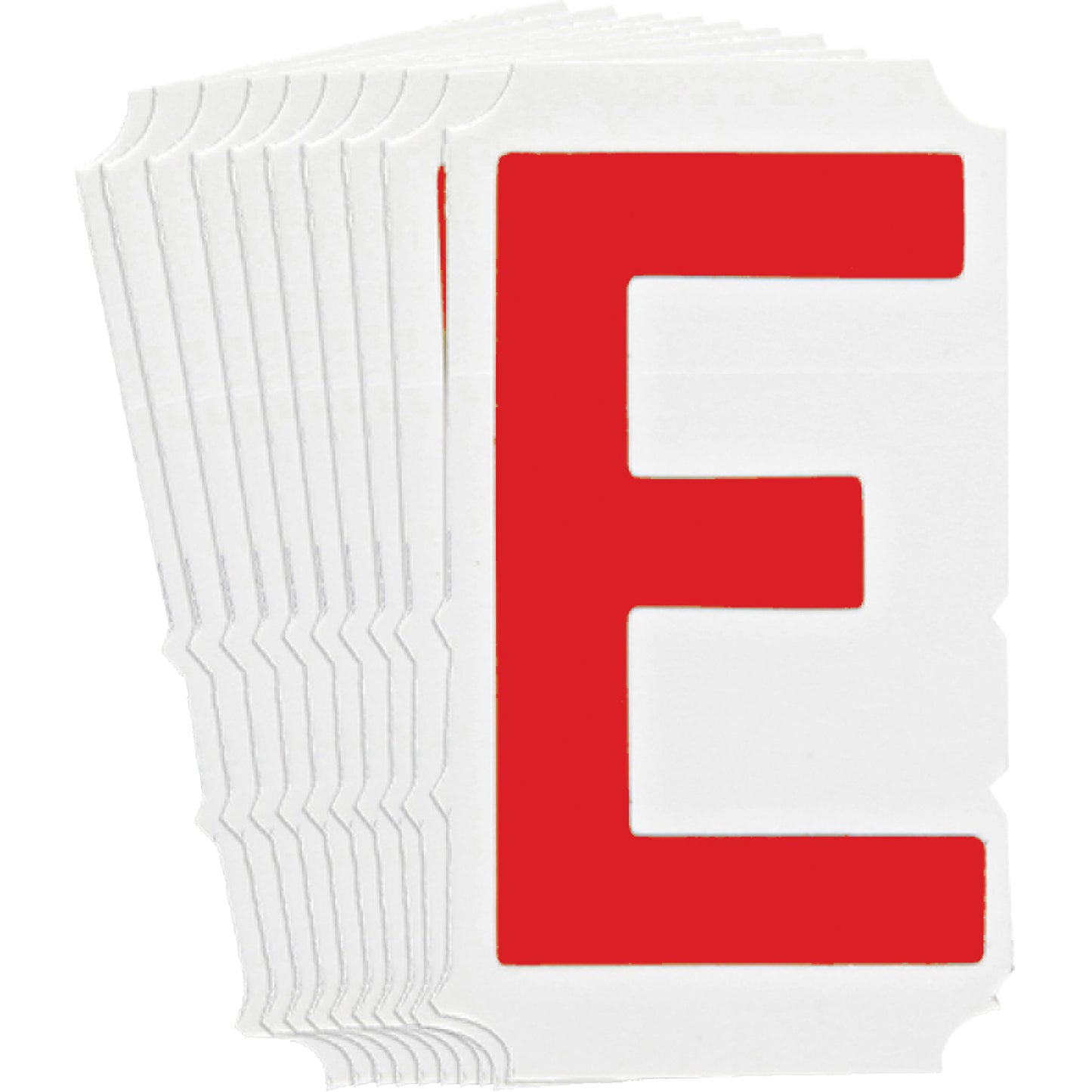 Brady Quick-Align® Individual Gothic Number and Letter Labels, E, 4" H, Red