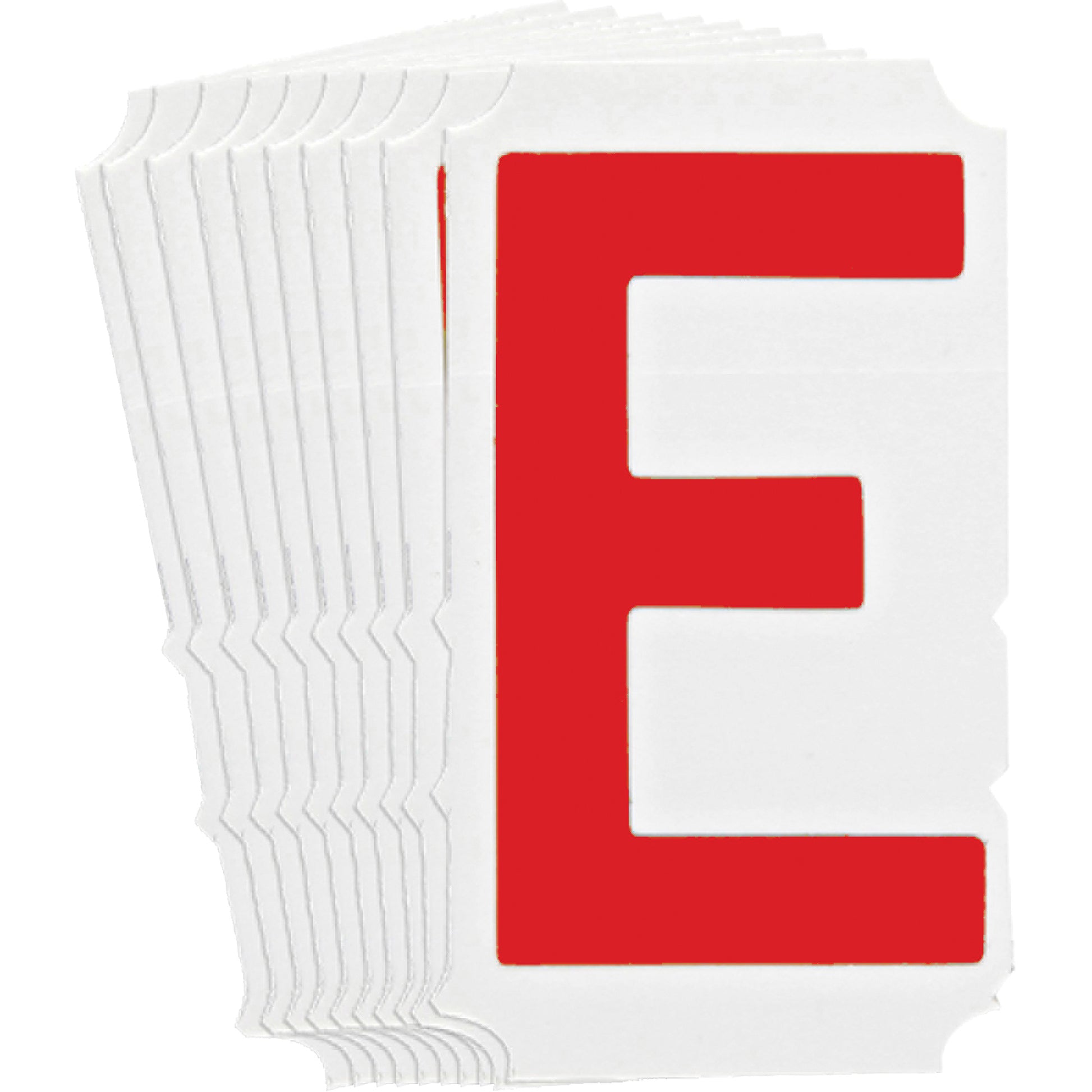 Brady Quick-Align® Individual Gothic Number and Letter Labels, E, 4" H, Red