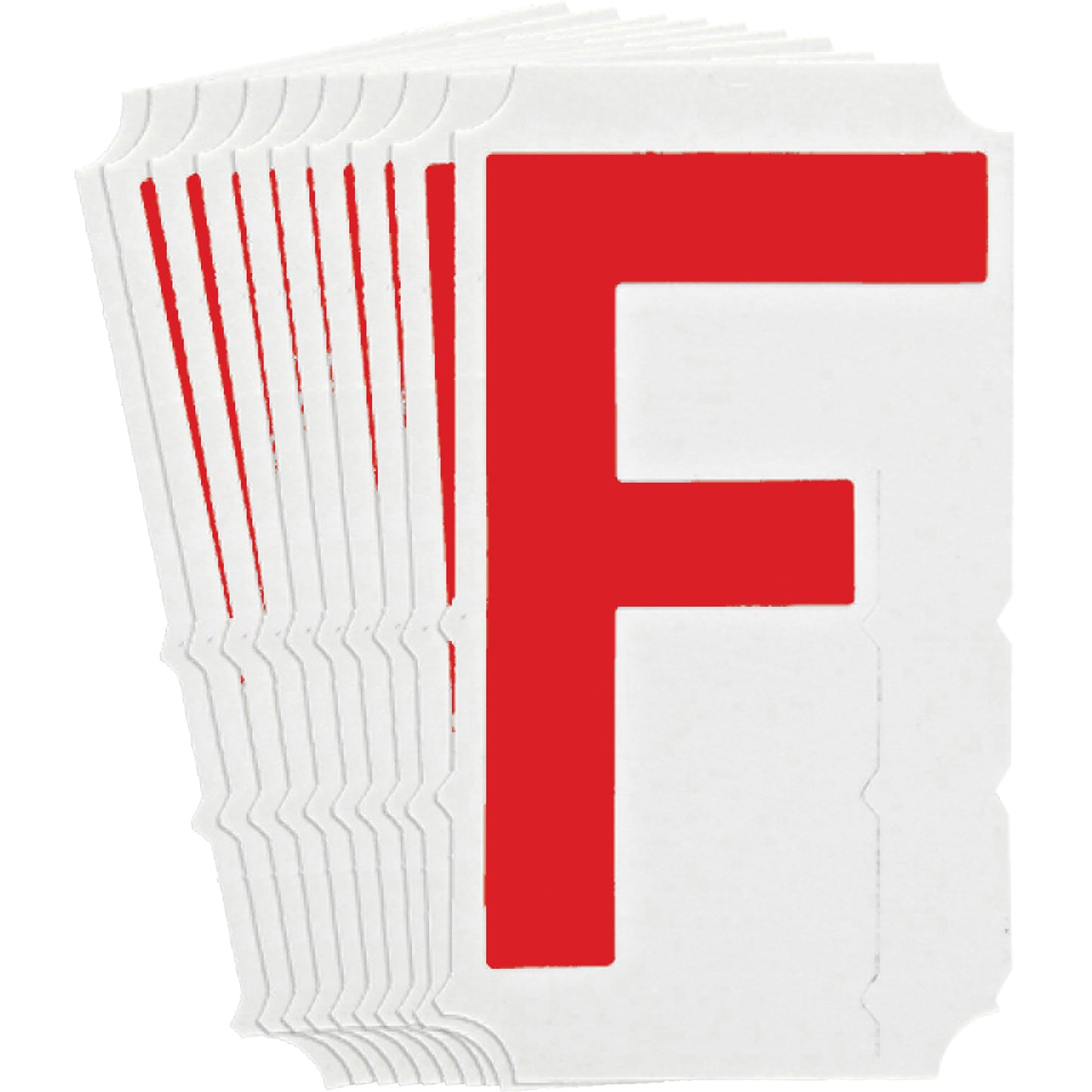 Brady Quick-Align® Individual Gothic Number and Letter Labels, F, 4" H, Red