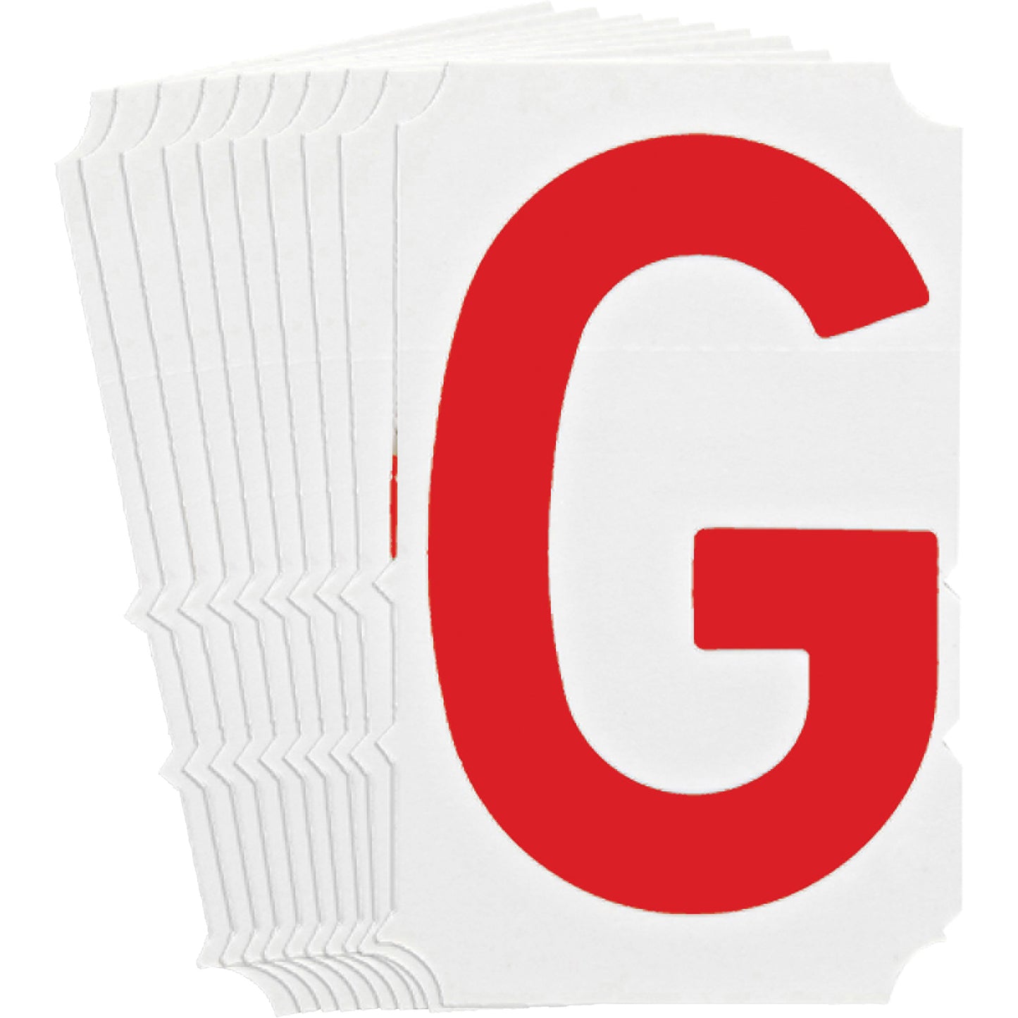 Brady Quick-Align® Individual Gothic Number and Letter Labels, G, 4" H, Red