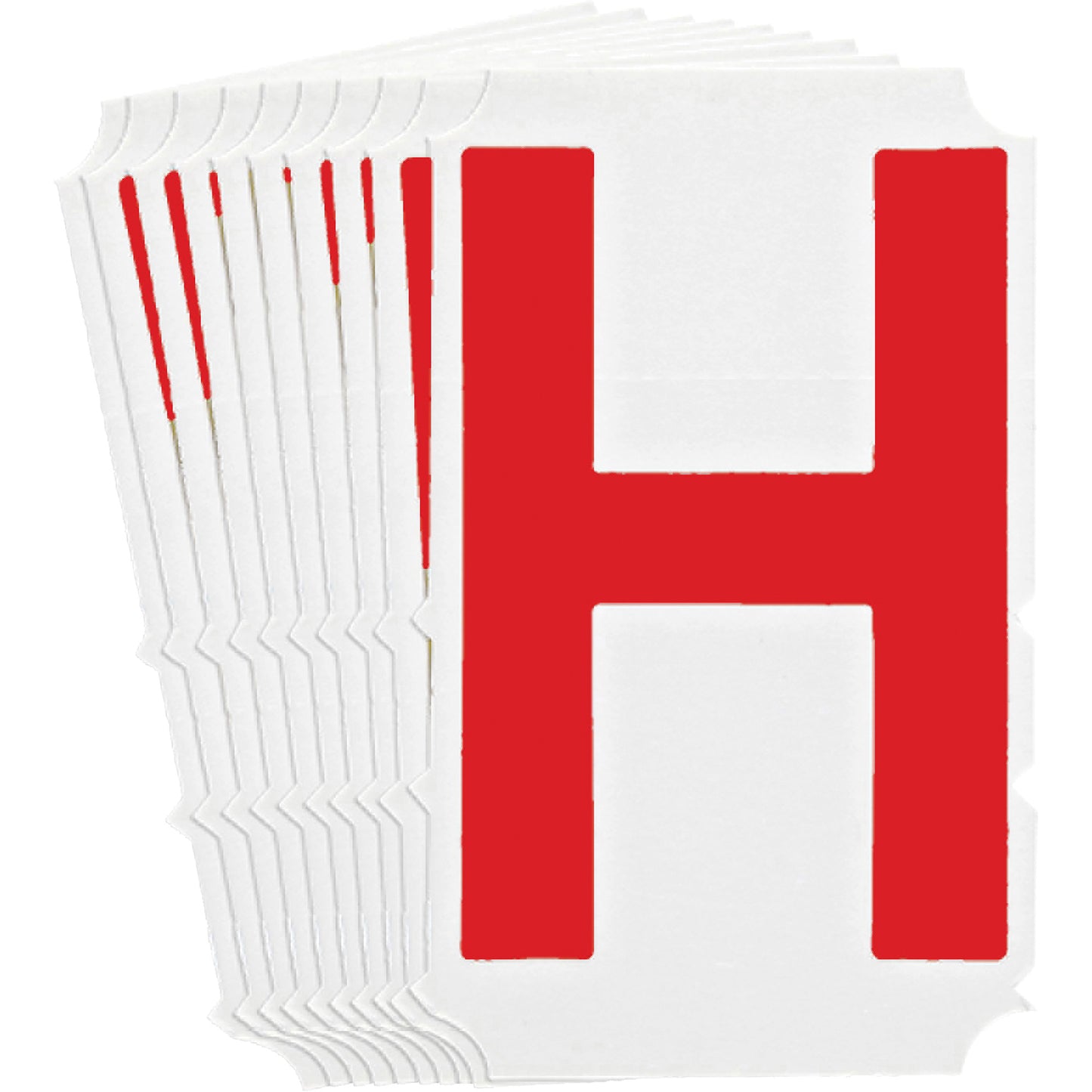 Brady Quick-Align®Individual Gothic Number and Letter Labels, H, 4" H, Red