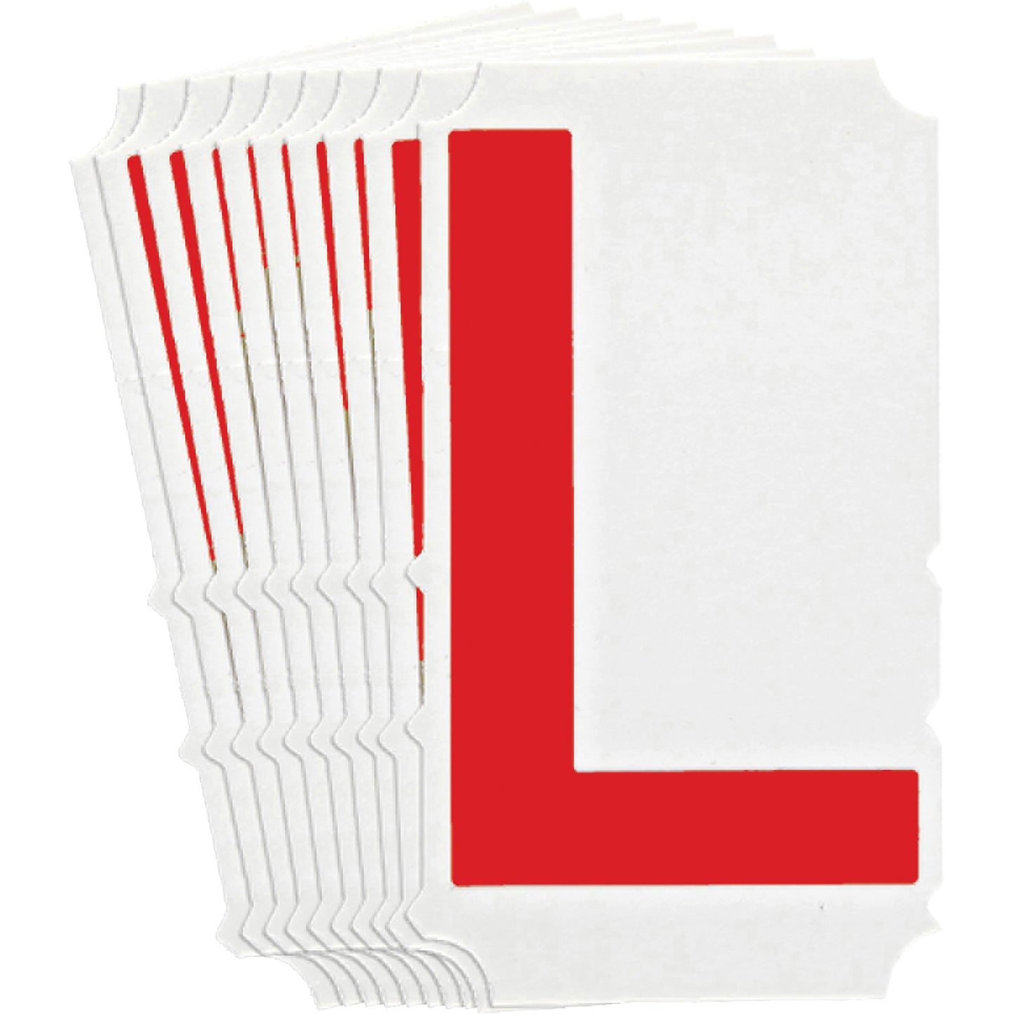 Brady Quick-Align®Individual Gothic Number and Letter Labels, L, 4" H, Red