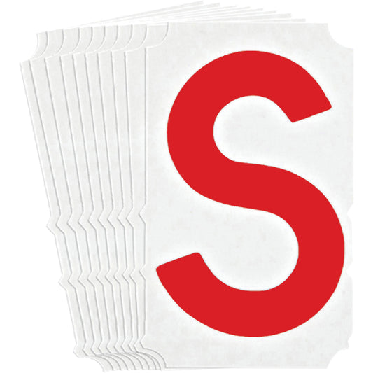 Brady Quick-Align® Individual Gothic Number & Letter Labels, S, 4" H, Red