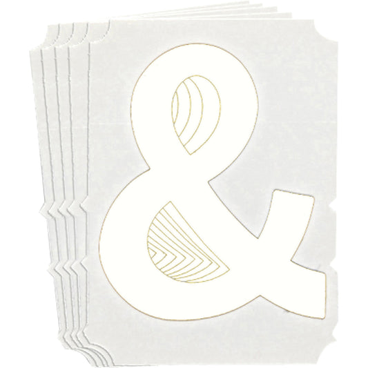 Brady Quick-Align® Individual Gothic Number & Letter Labels, Ampersand (&), 4" H, White