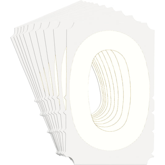 Brady Quick-Align® Individual Gothic Number and Letter Labels, 0, 4" H, White