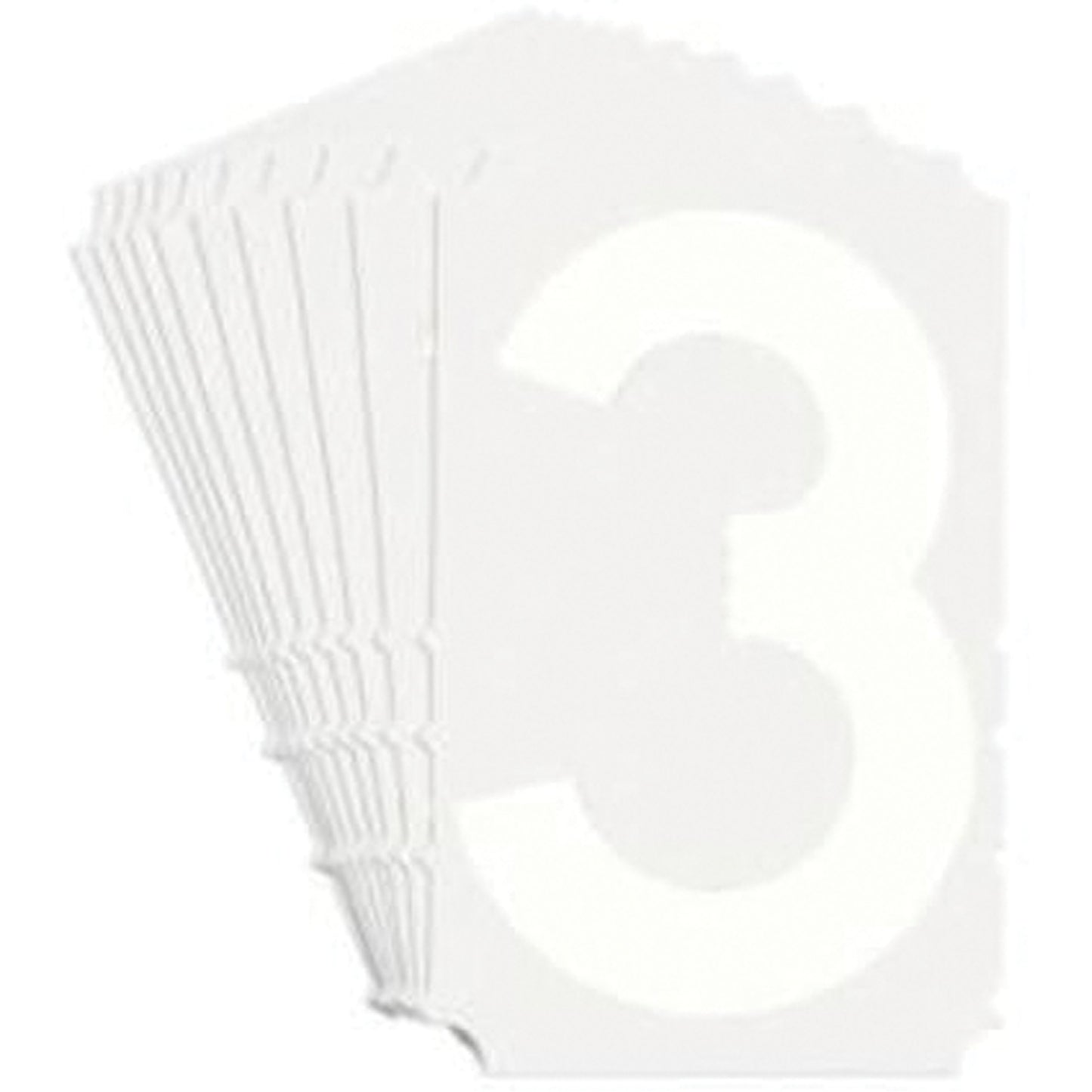 Brady Quick-Align® Individual Gothic Number and Letter Labels, 3, 4" H, White