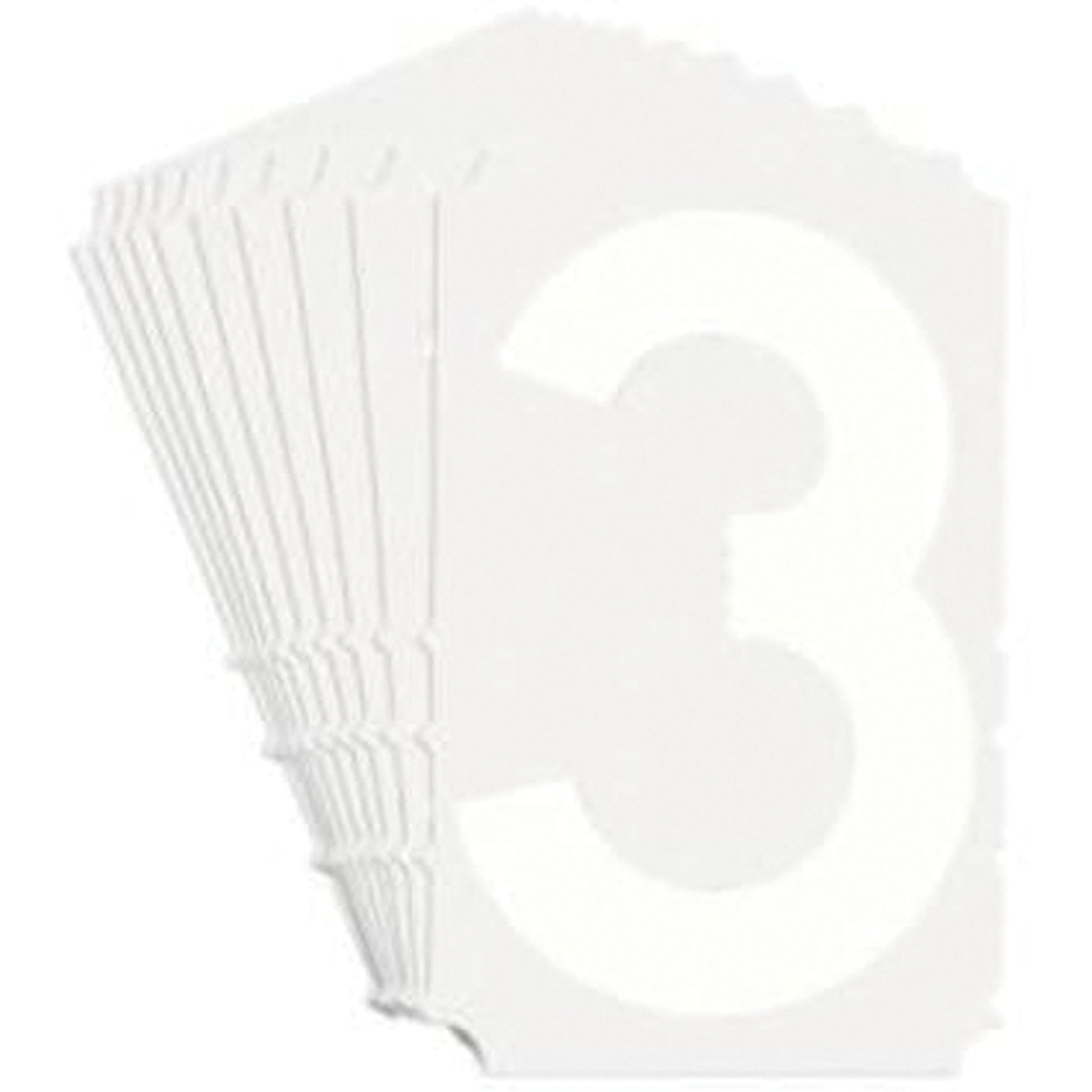 Brady Quick-Align® Individual Gothic Number and Letter Labels, 3, 4" H, White