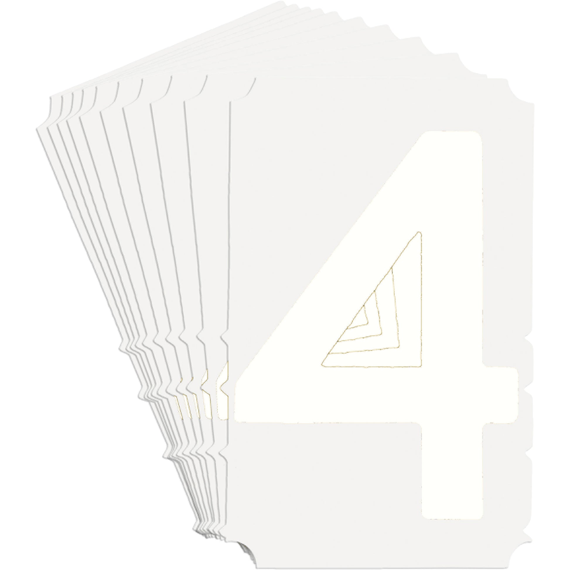 Brady Quick-Align® Individual Gothic Number and Letter Labels, 4, 4" H, White