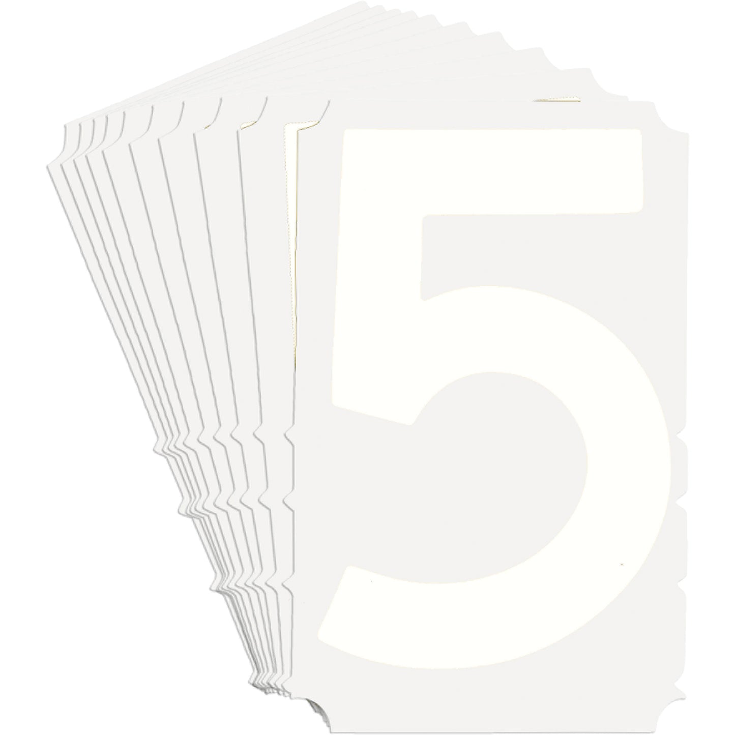 Brady Quick-Align® Individual Gothic Number and Letter Labels, 5, 4" H, White