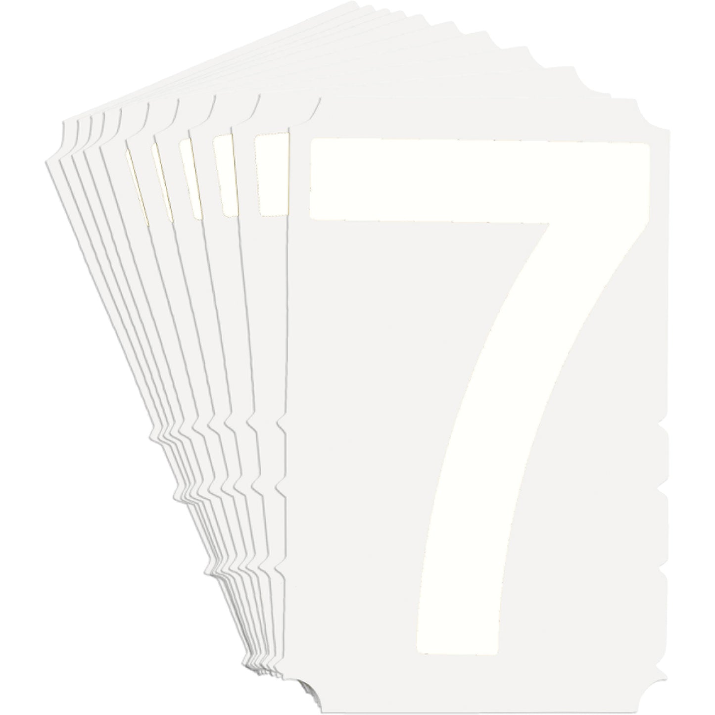 Brady Quick-Align® Individual Gothic Number and Letter Labels, 7, 4" H, White