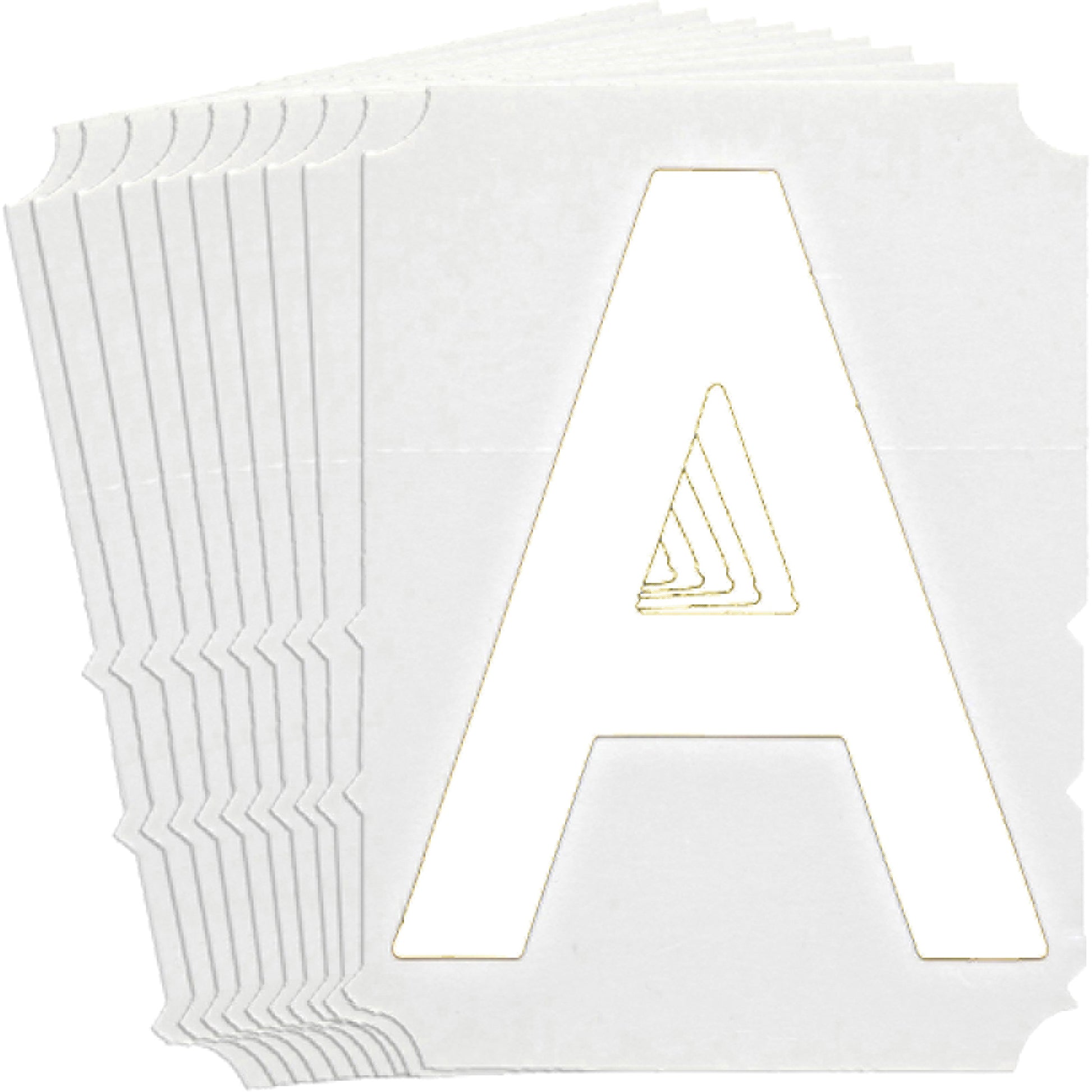 Brady Quick-Align® Individual Gothic Number and Letter Labels, A, 4" H, White