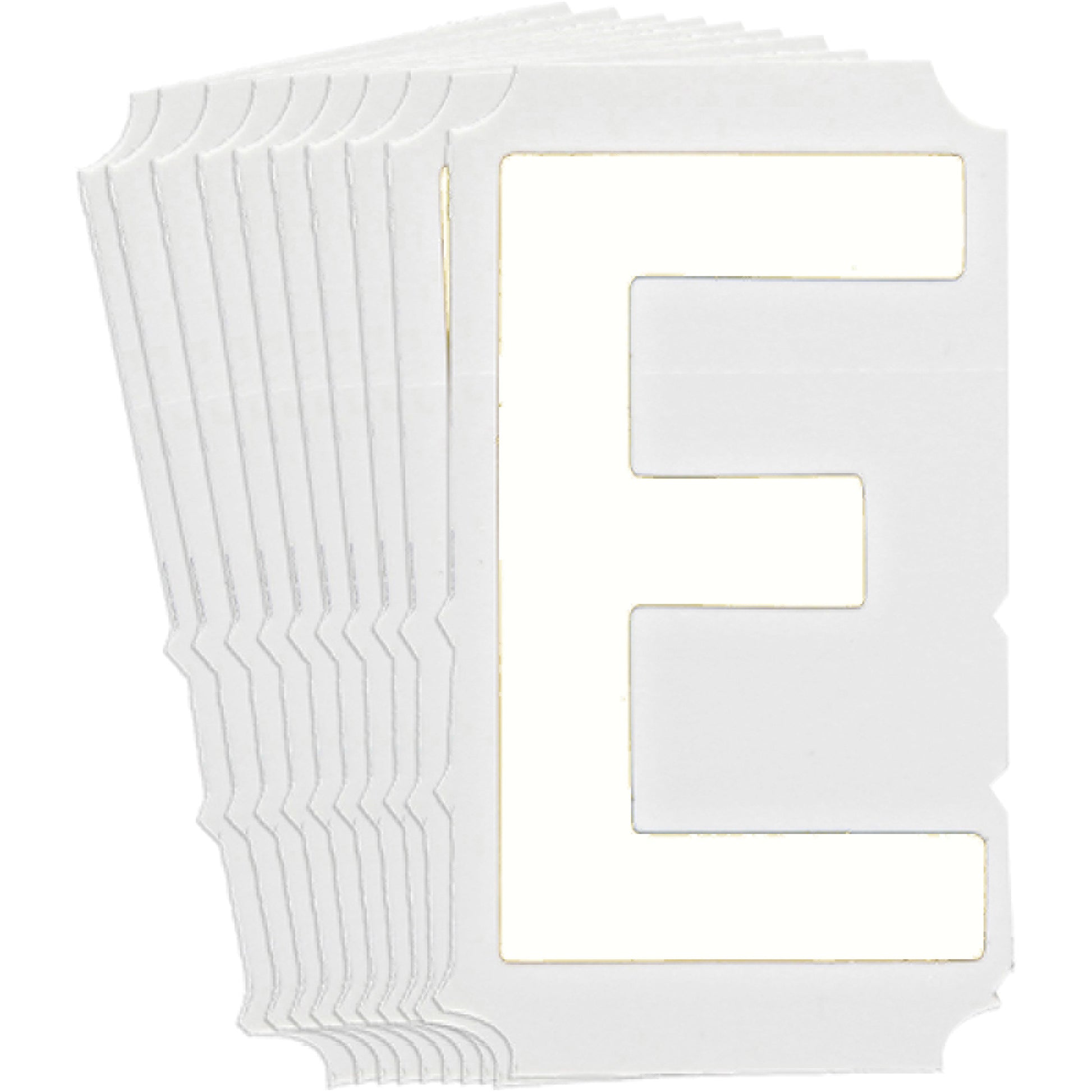 Brady Quick-Align® Individual Gothic Number and Letter Labels, E, 4" H, White