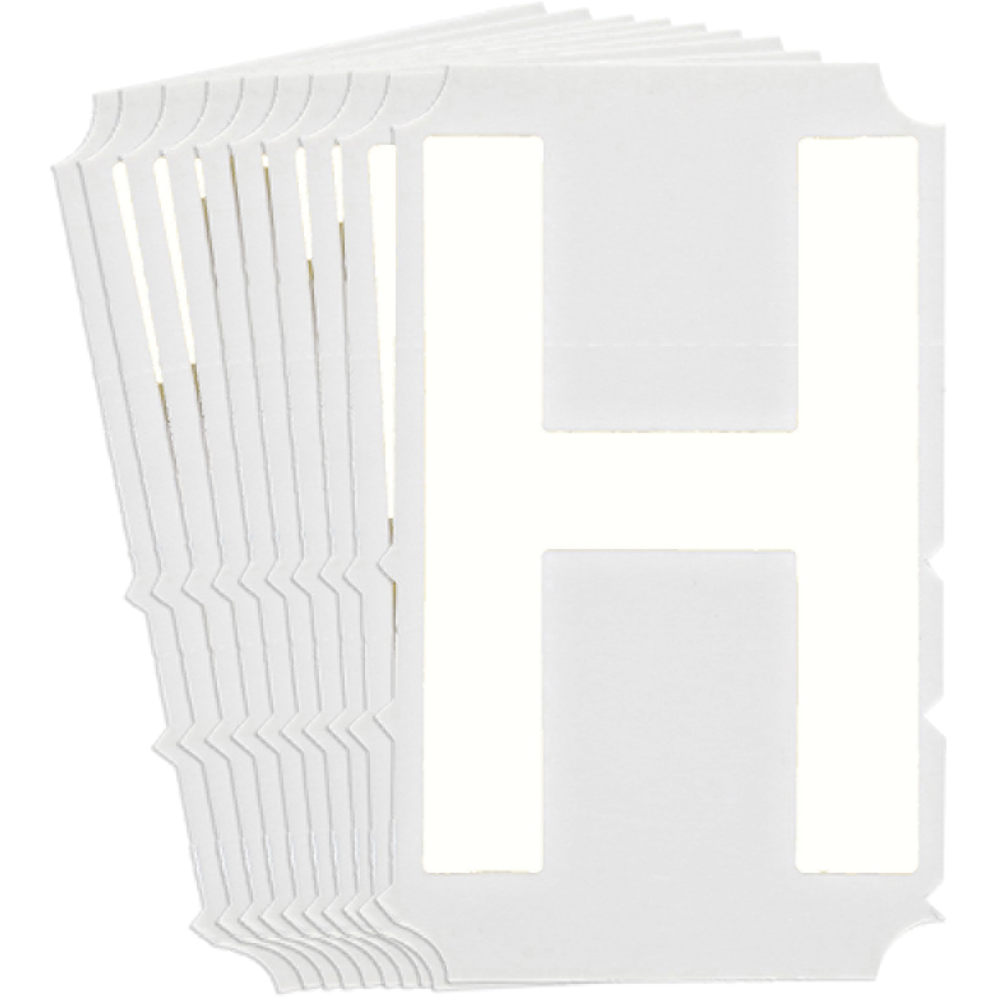Brady Quick-Align®Individual Gothic Number and Letter Labels, H, 4" H, White