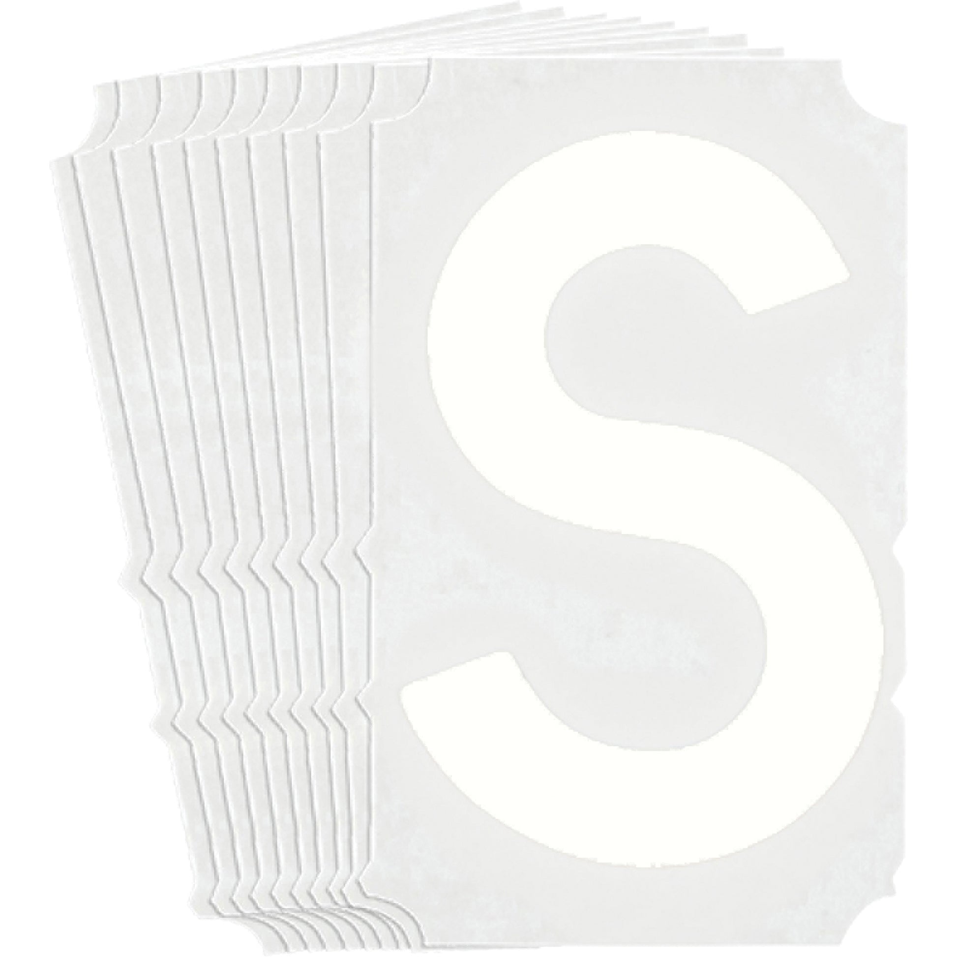 Brady Quick-Align® Individual Gothic Number & Letter Labels, S, 4" H, White