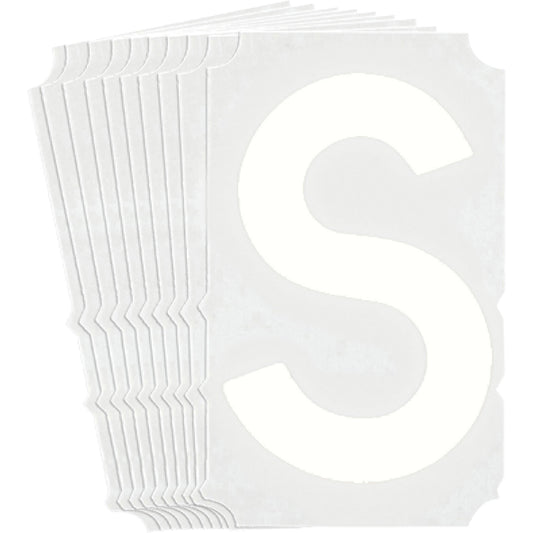 Brady Quick-Align® Individual Gothic Number & Letter Labels, S, 4" H, White