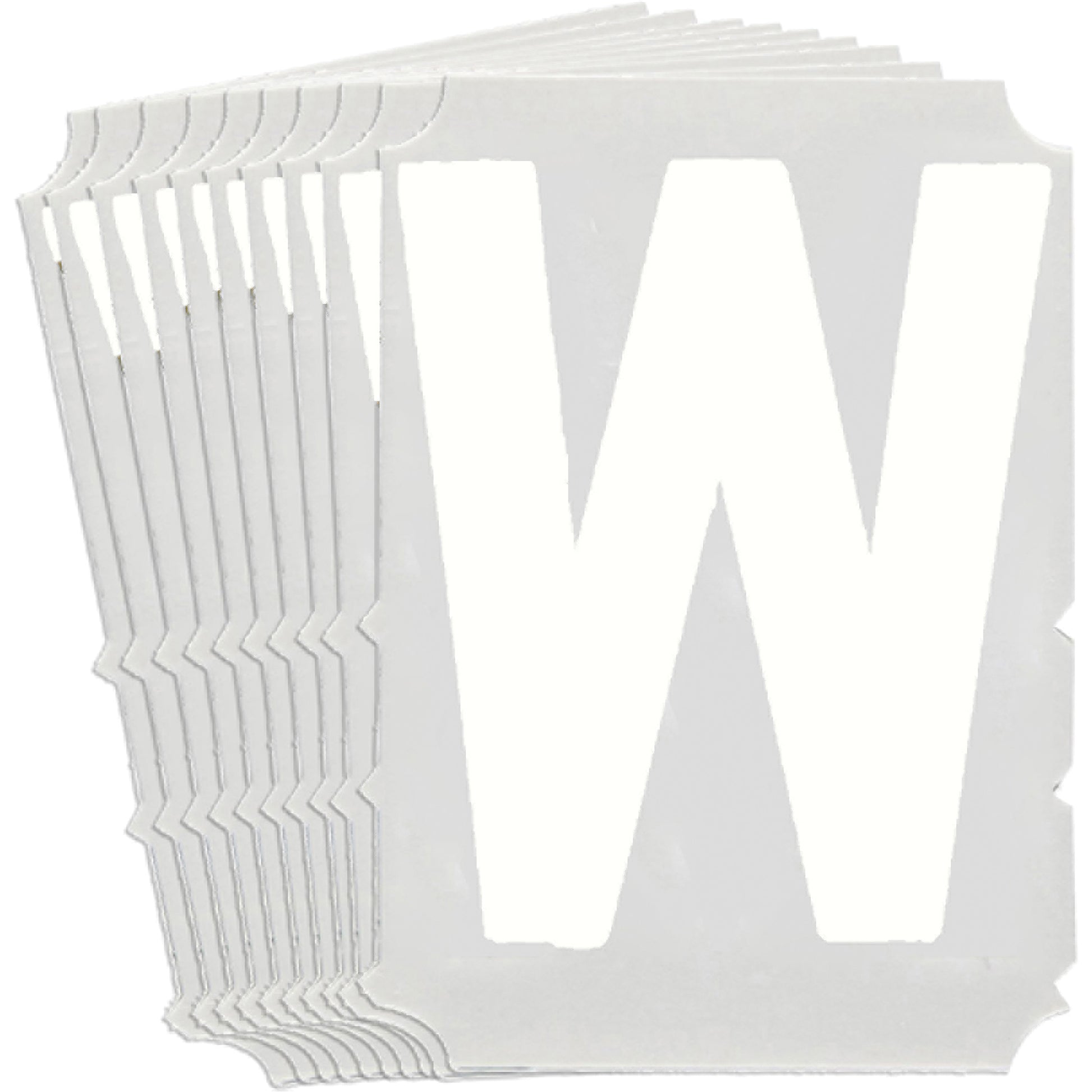 Brady Quick-Align® Individual Gothic Number & Letter Labels, W, 4" H, White