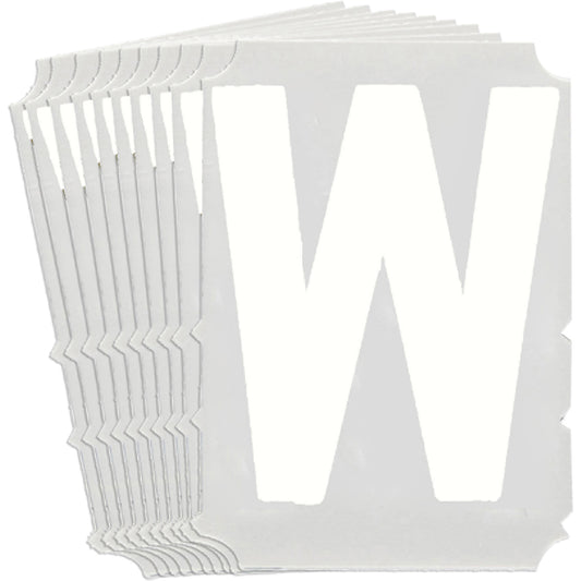 Brady Quick-Align® Individual Gothic Number & Letter Labels, W, 4" H, White