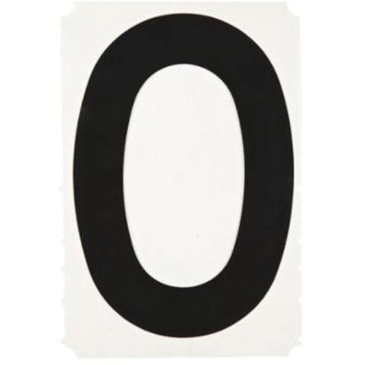 Brady Quick-Align® Individual Gothic Number and Letter Labels, 0, 6" H, Black