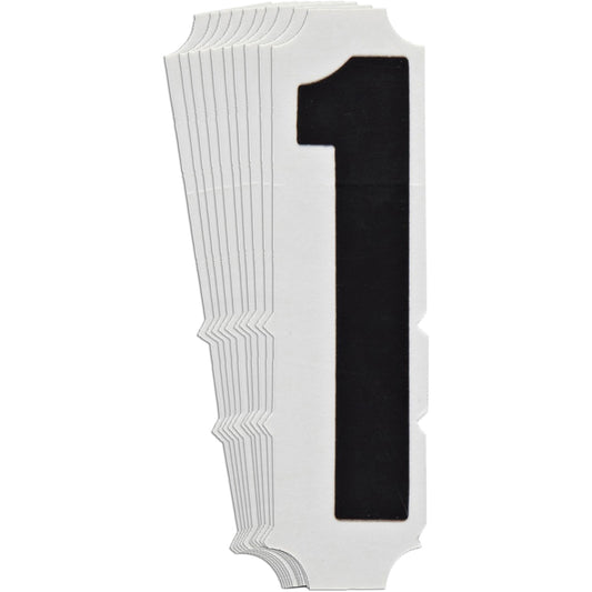 Brady Quick-Align® Individual Gothic Number and Letter Labels, 1, 6" H, Black
