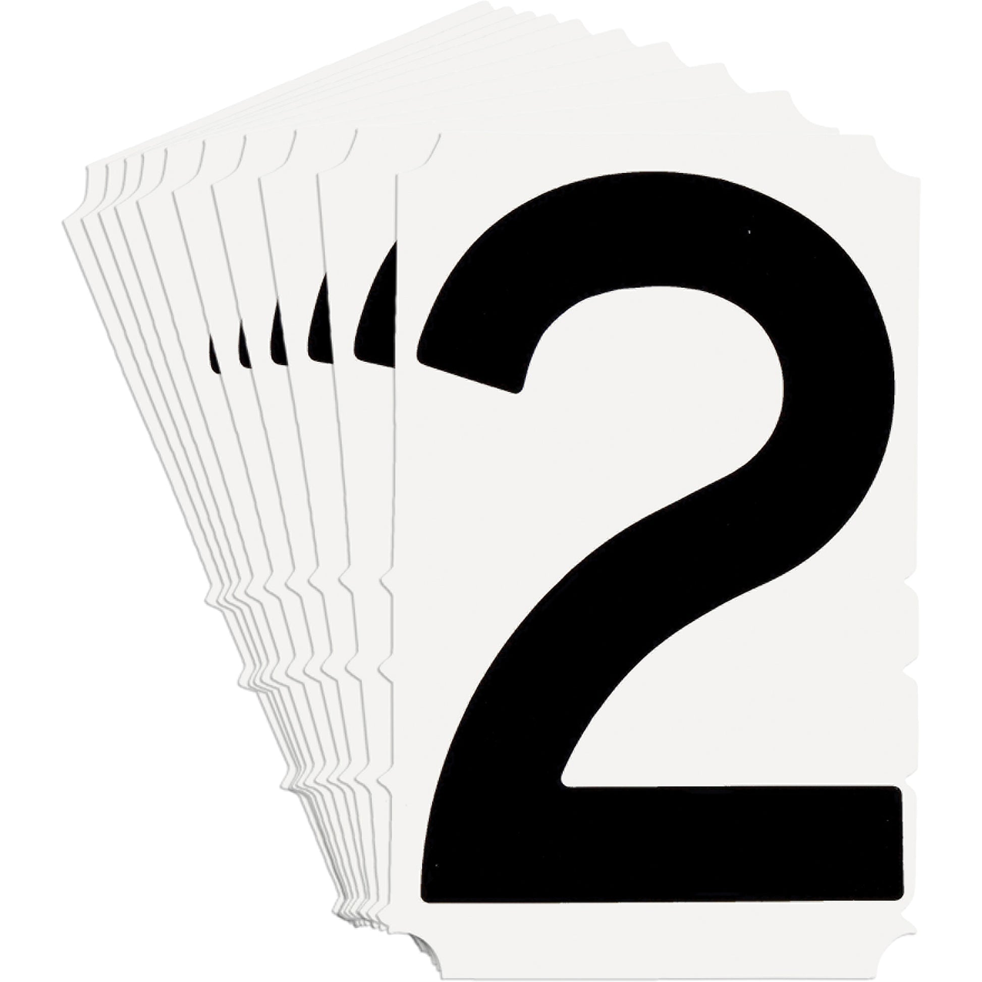 Brady Quick-Align® Individual Gothic Number and Letter Labels, 2, 6" H, Black