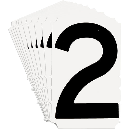 Brady Quick-Align® Individual Gothic Number and Letter Labels, 2, 6" H, Black