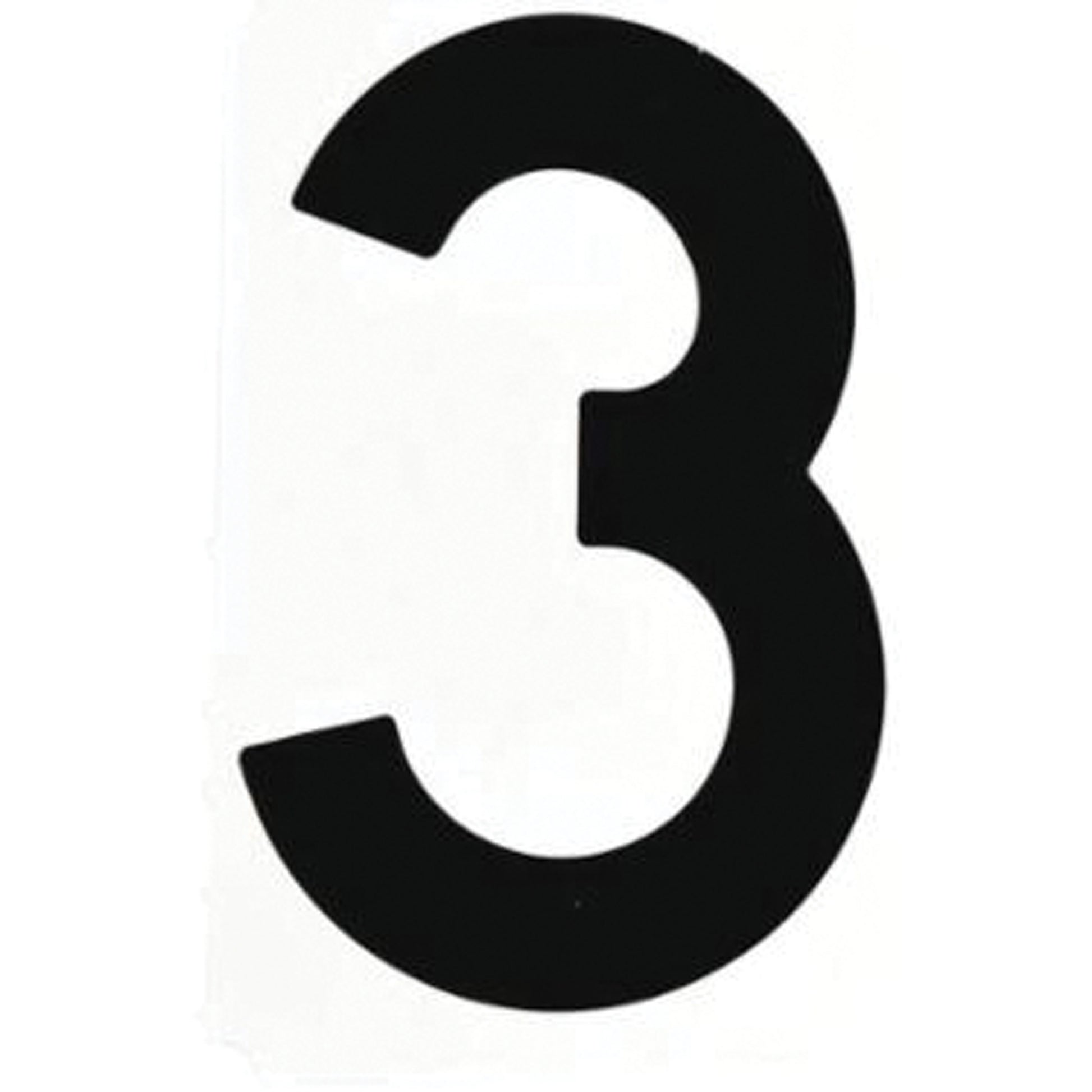 Brady Quick-Align® Individual Gothic Number and Letter Labels, 3, 6" H, Black