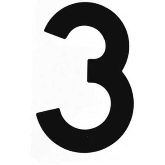 Brady Quick-Align® Individual Gothic Number and Letter Labels, 3, 6" H, Black