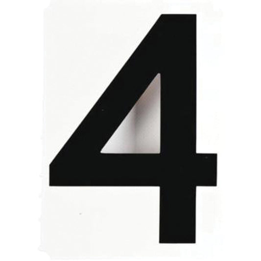 Brady Quick-Align® Individual Gothic Number and Letter Labels, 4, 6" H, Black