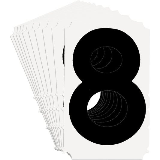 Brady Quick-Align® Individual Gothic Number and Letter Labels, 8, 6" H, Black