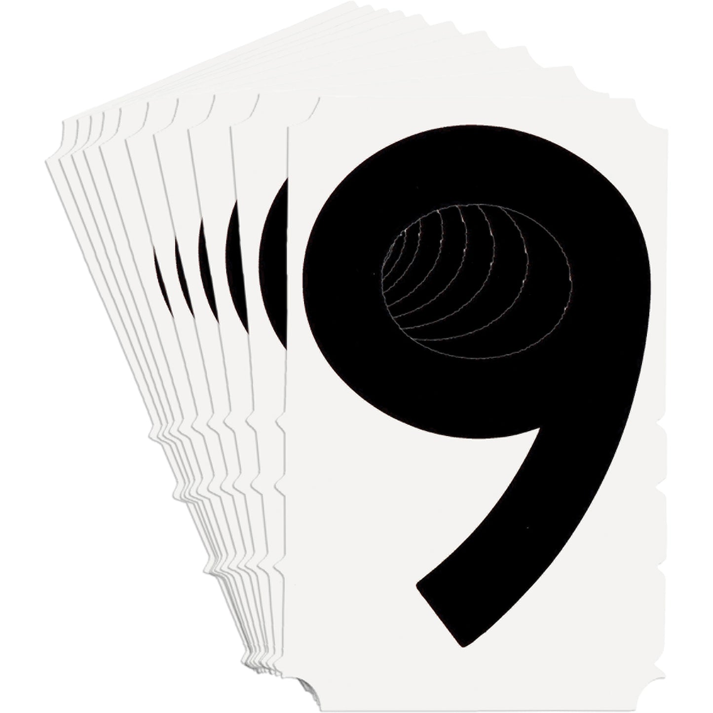 Brady Quick-Align® Individual Gothic Number and Letter Labels, 9, 6" H, Black