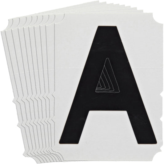 Brady Quick-Align® Individual Gothic Number and Letter Labels, A, 6" H, Black