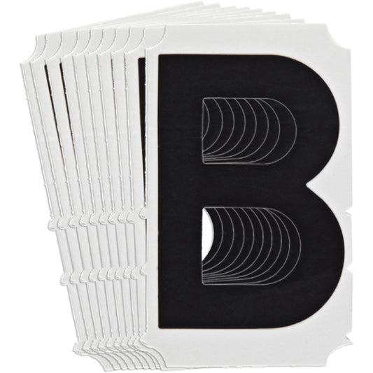 Brady Quick-Align® Individual Gothic Number and Letter Labels, B, 6" H, Black