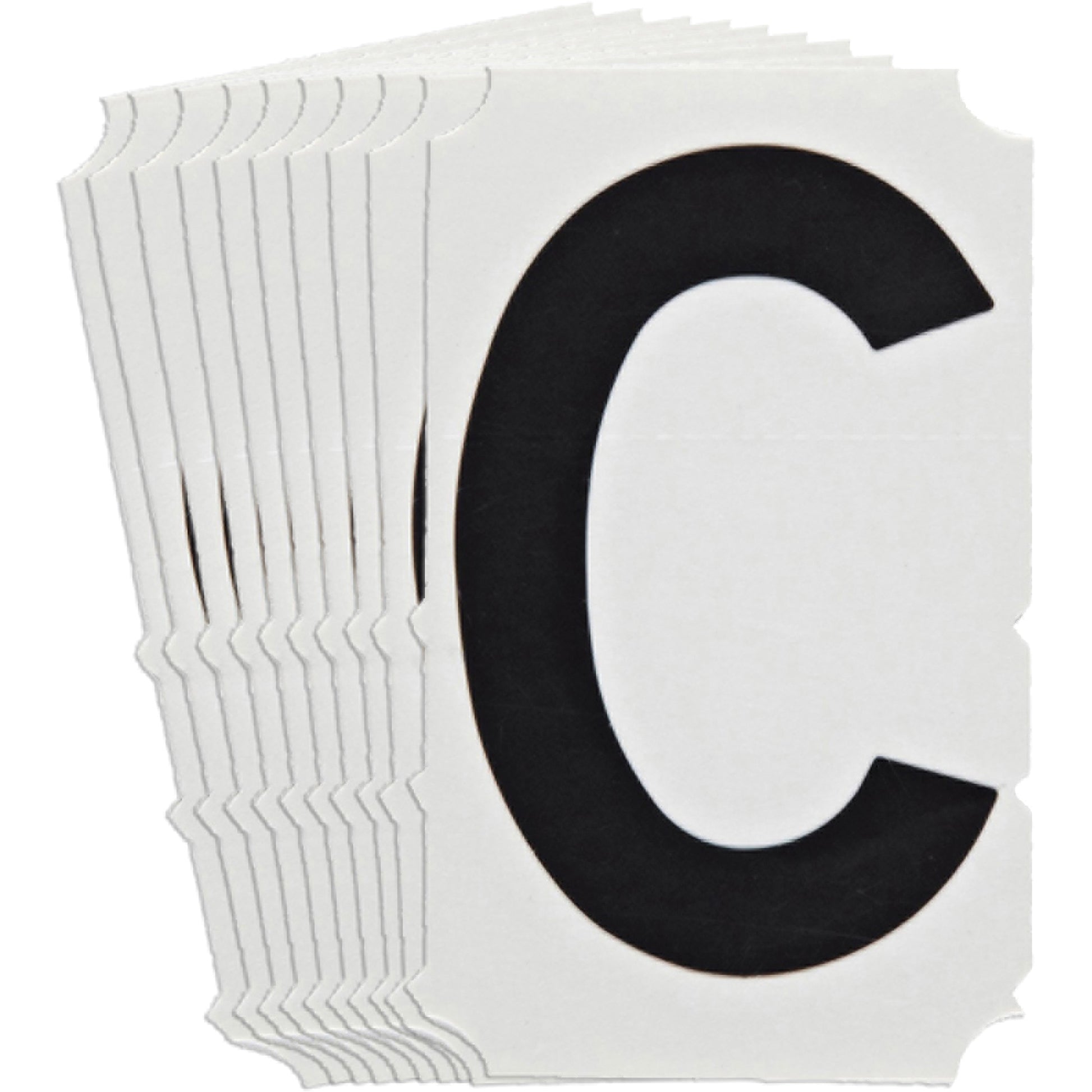 Brady Quick-Align® Individual Gothic Number and Letter Labels, C, 6" H, Black
