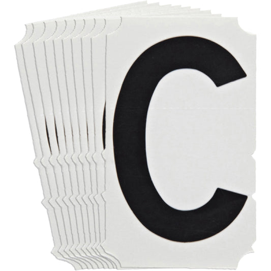 Brady Quick-Align® Individual Gothic Number and Letter Labels, C, 6" H, Black