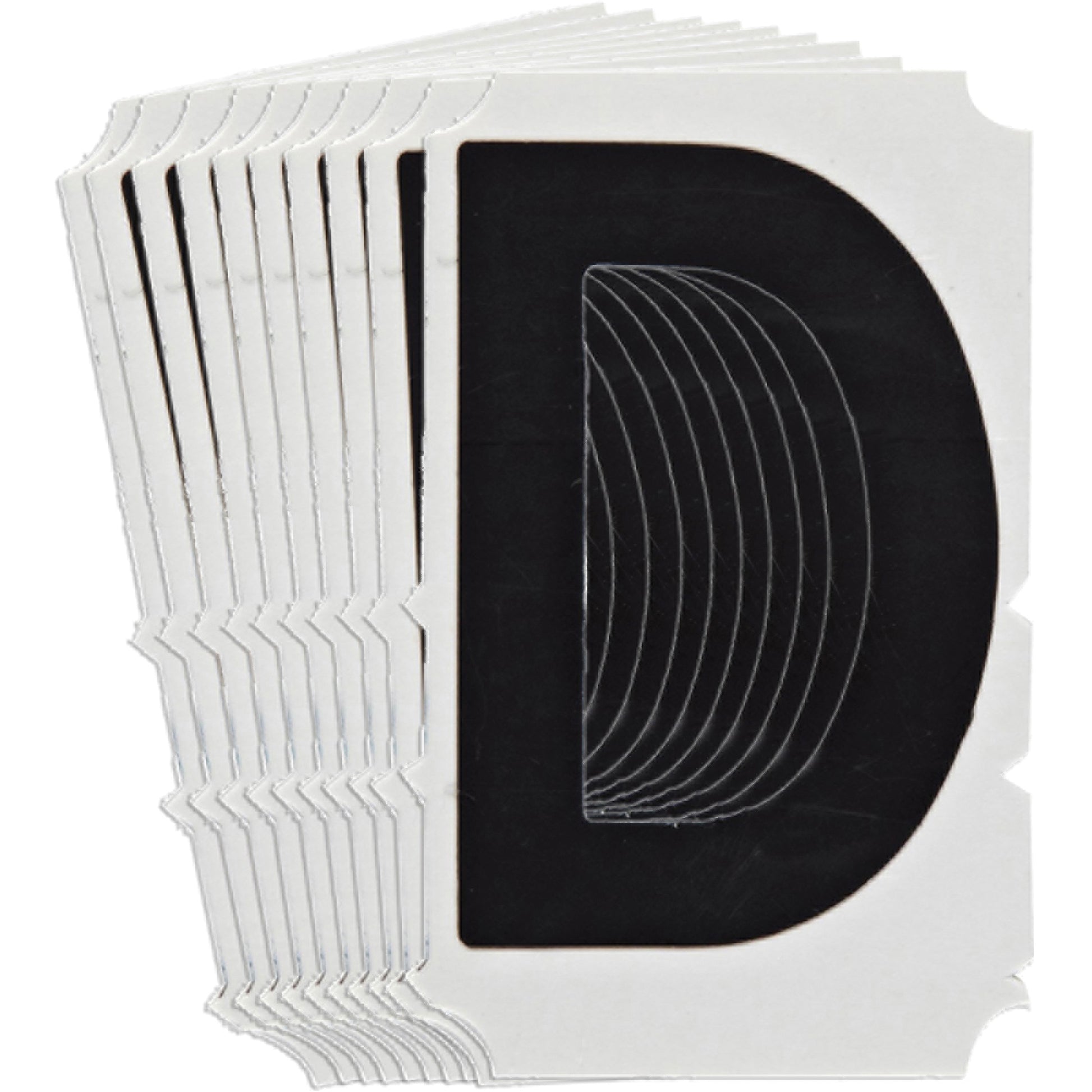 Brady Quick-Align® Individual Gothic Number and Letter Labels, D, 6" H, Black