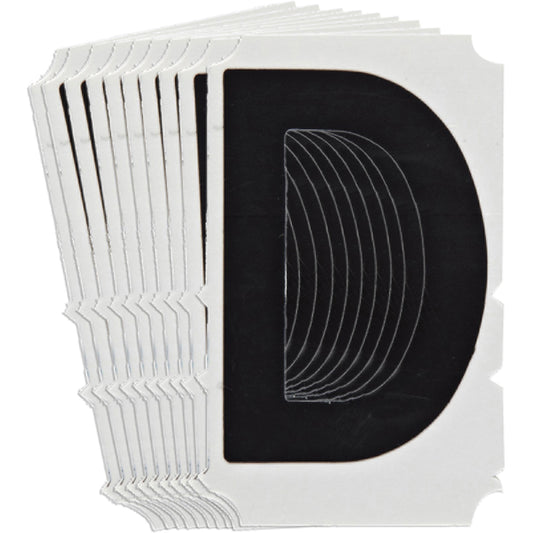 Brady Quick-Align® Individual Gothic Number and Letter Labels, D, 6" H, Black