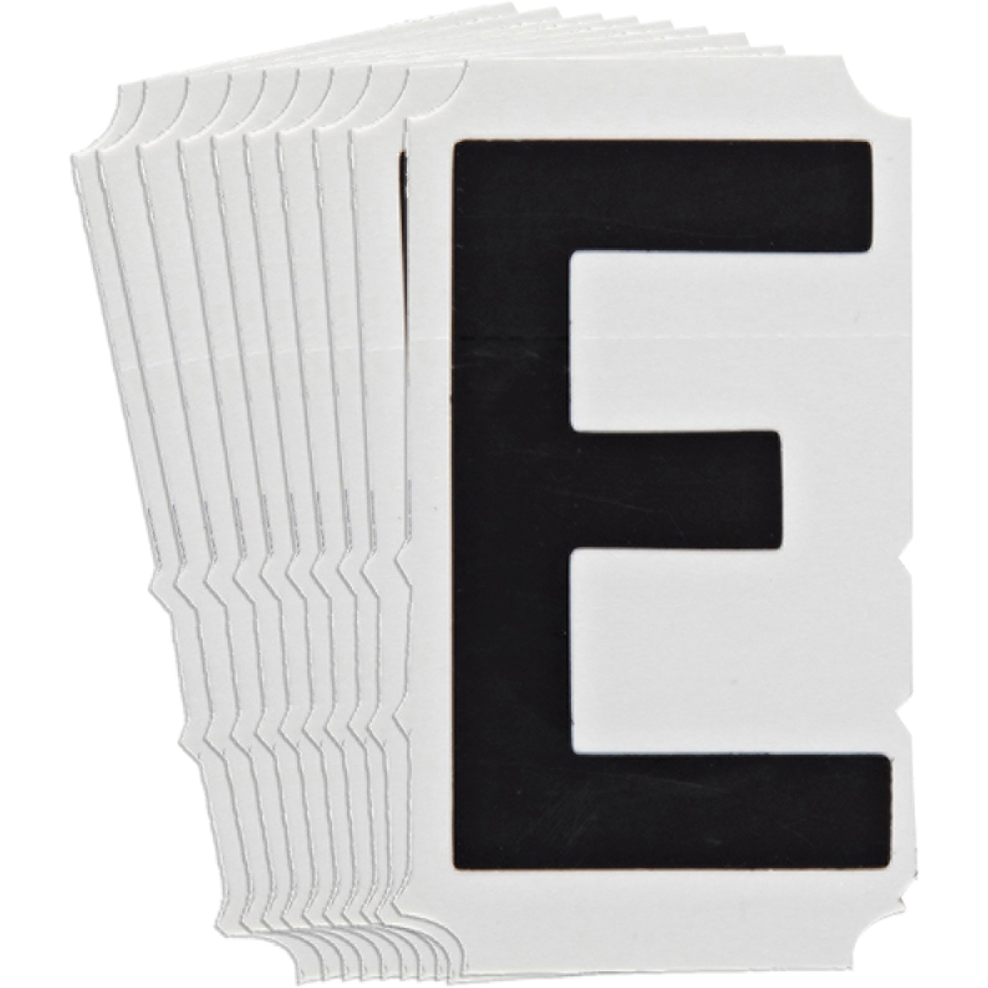 Brady Quick-Align® Individual Gothic Number and Letter Labels, E, 6" H, Black