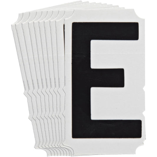 Brady Quick-Align® Individual Gothic Number and Letter Labels, E, 6" H, Black