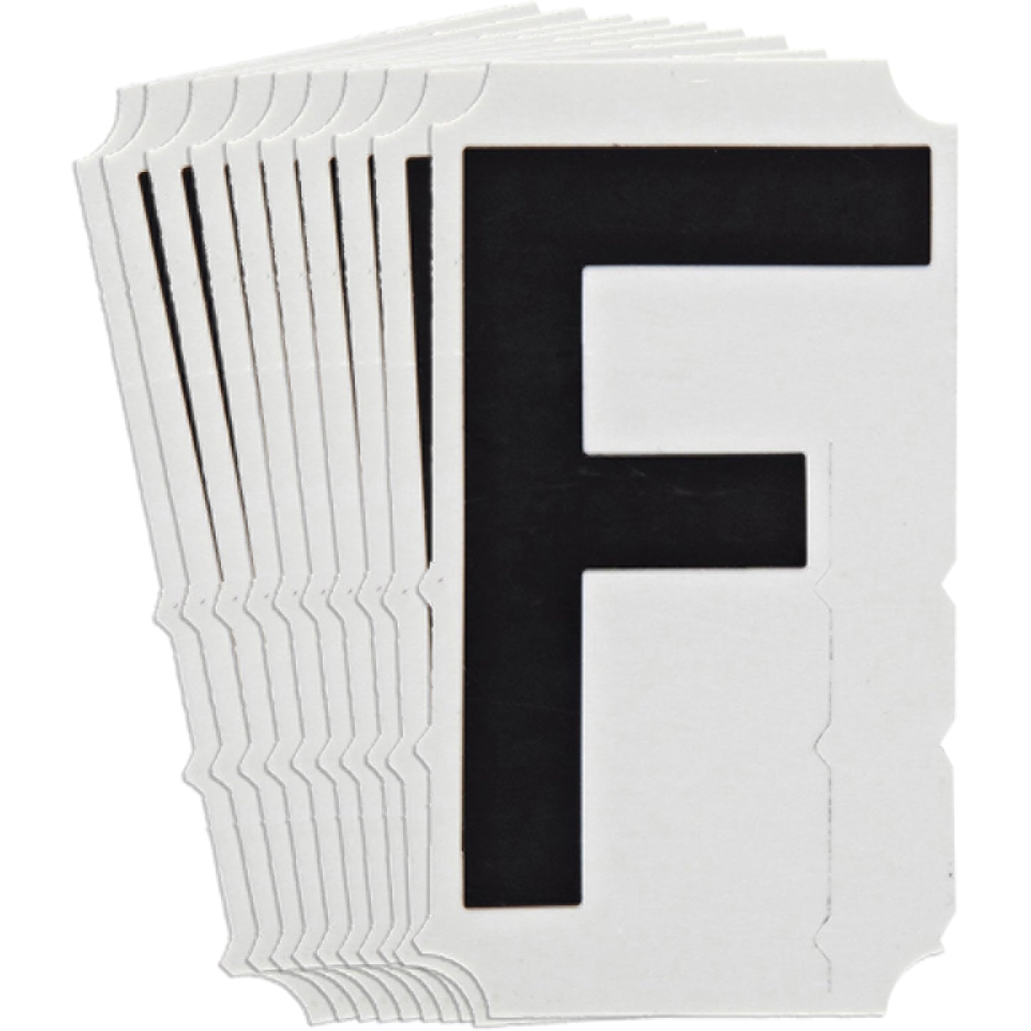 Brady Quick-Align® Individual Gothic Number and Letter Labels, F, 6" H, Black