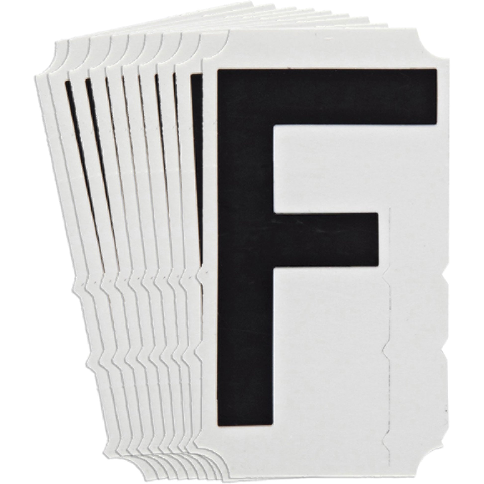 Brady Quick-Align® Individual Gothic Number and Letter Labels, F, 6" H, Black