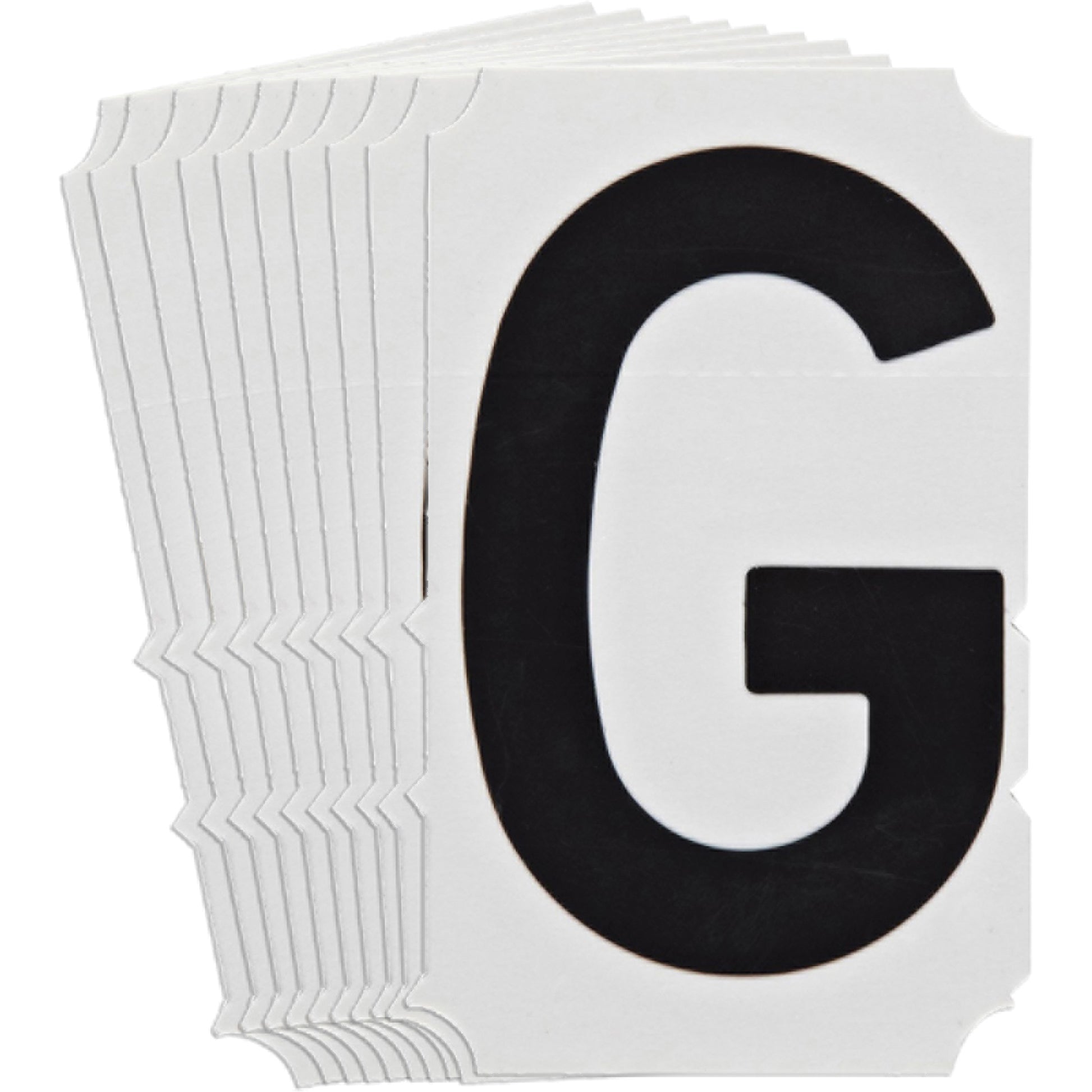 Brady Quick-Align® Individual Gothic Number and Letter Labels, G, 6" H, Black