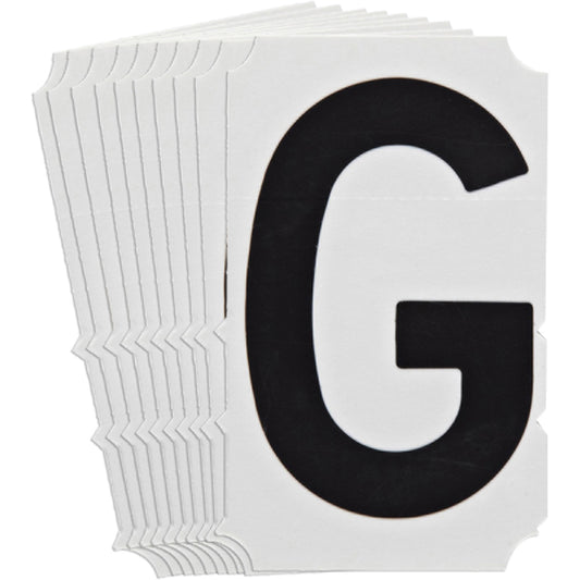 Brady Quick-Align® Individual Gothic Number and Letter Labels, G, 6" H, Black