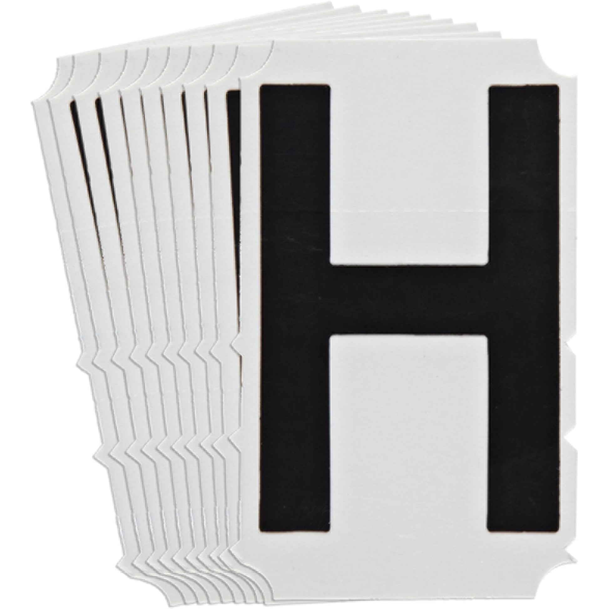 Brady Quick-Align®Individual Gothic Number and Letter Labels, H, 6" H, Black
