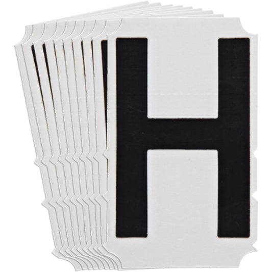 Brady Quick-Align®Individual Gothic Number and Letter Labels, H, 6" H, Black